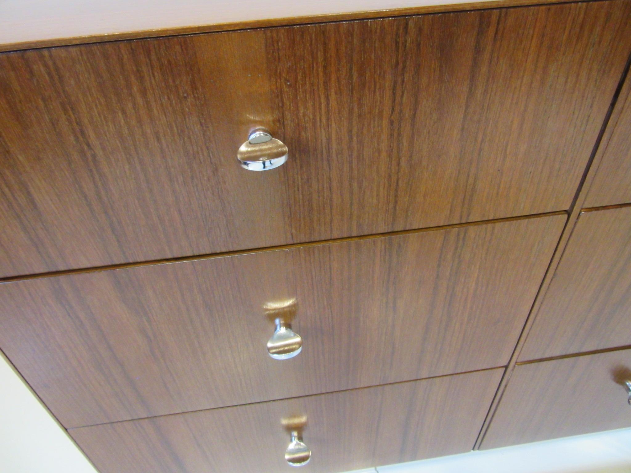 Rosewood and Chrome 10-Drawer Chest /Cabinet / Credenza 3