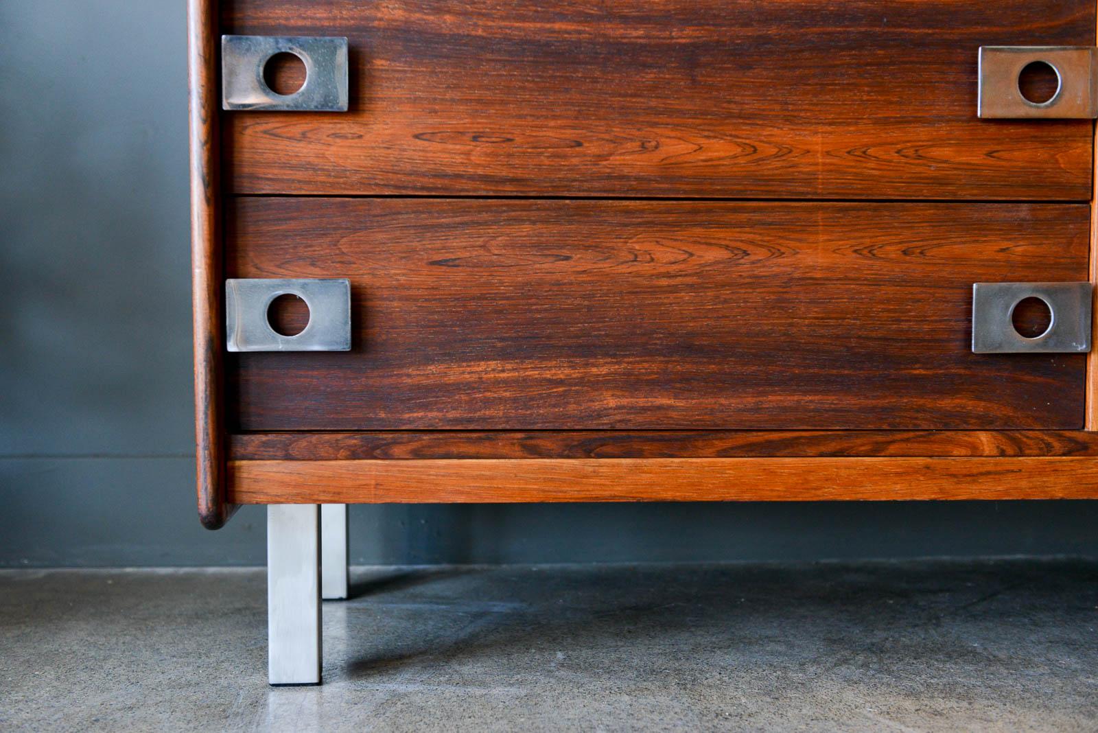 Rosewood and Chrome 9-Drawer Dresser by Leif Jacobsen, circa 1970 3