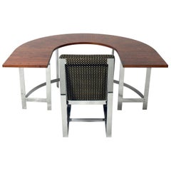 Rosewood & Chrome Arc Desk and Chair