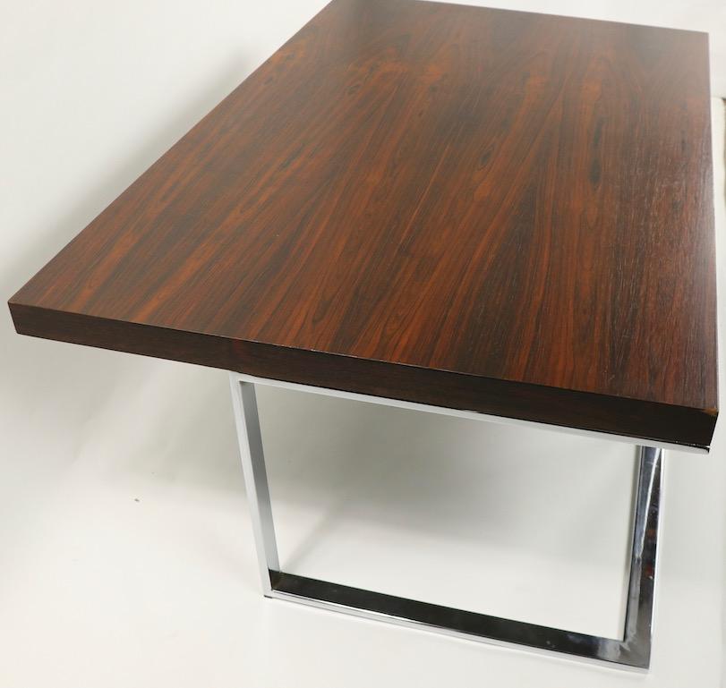 20th Century Rosewood and Chrome Coffee Table by Baughman for Thayer Coggin