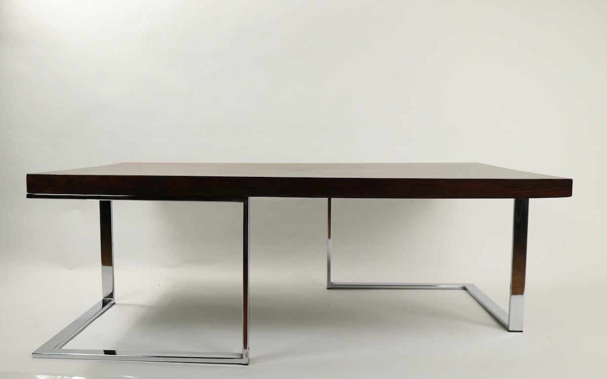 Rosewood and Chrome Coffee Table by Baughman for Thayer Coggin 2