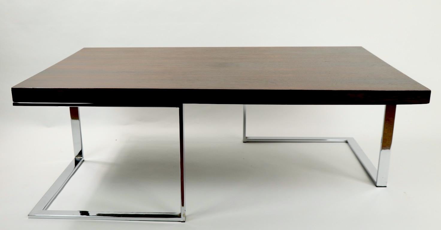 Rosewood and Chrome Coffee Table by Baughman for Thayer Coggin 3