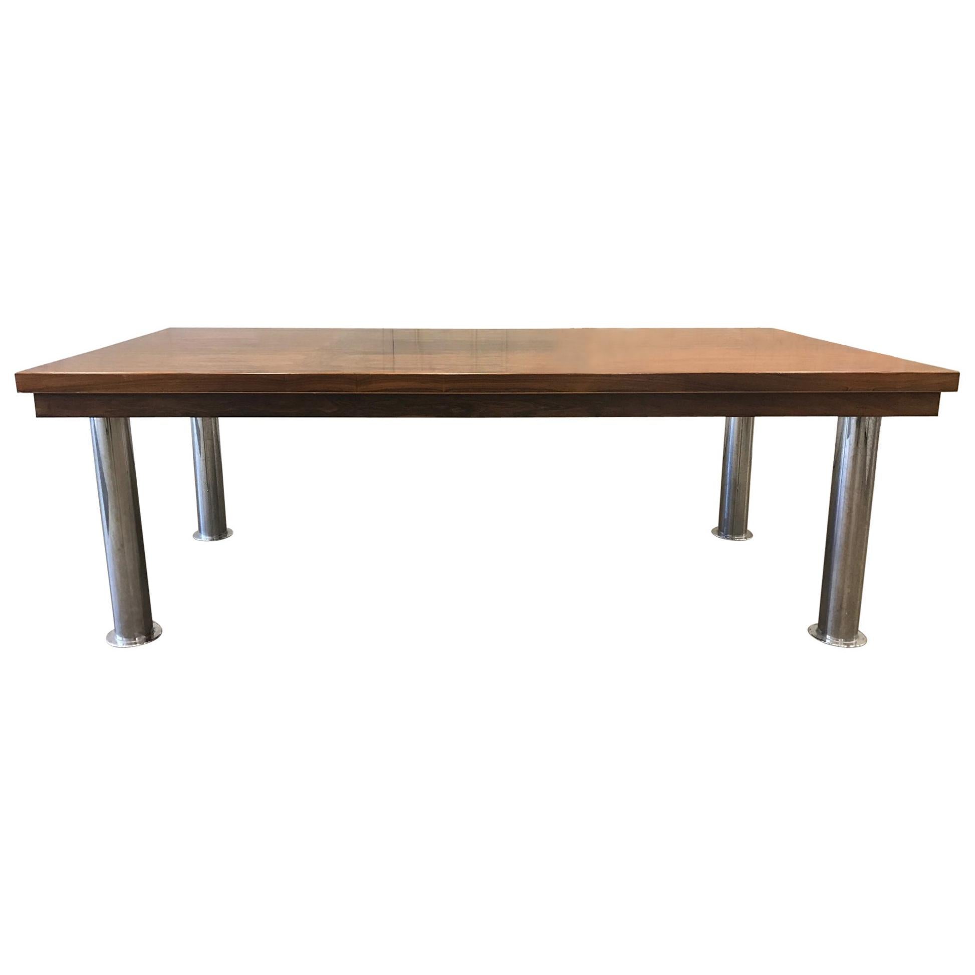 Rosewood and Chrome Conference Table