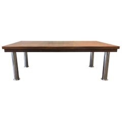 Rosewood and Chrome Conference Table