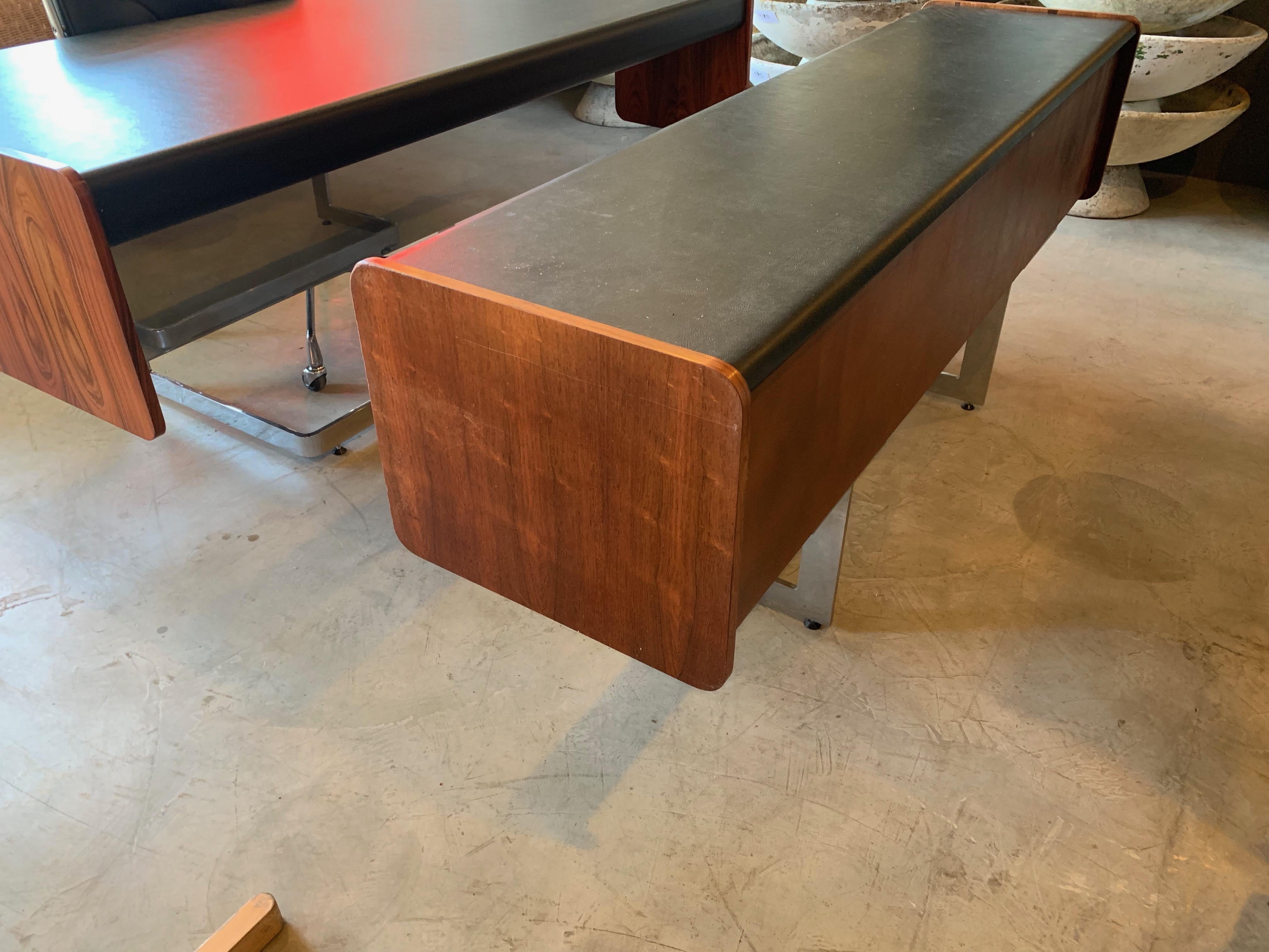 Late 20th Century Rosewood and Chrome Credenza by Ste. Marie & Laurent
