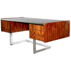 Rosewood and Chrome Desk by Ste. Marie & Laurent