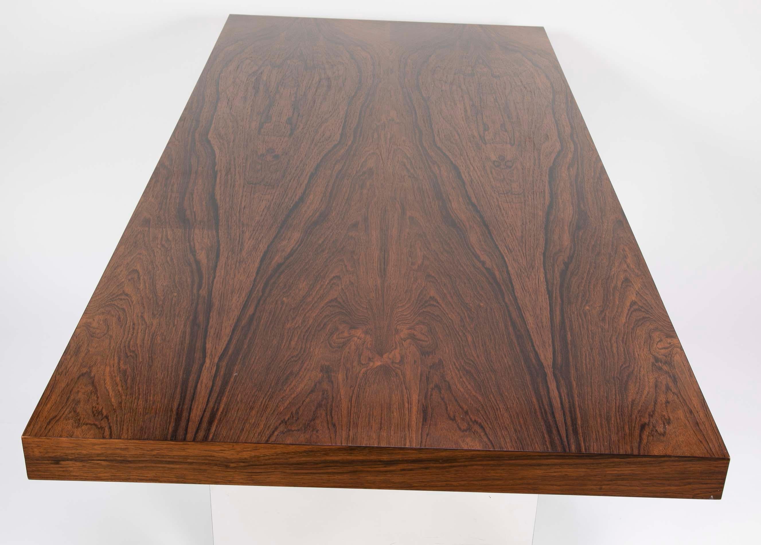 Rosewood and Chrome Executive Desk by Roger Sprunger for Dunbar 7