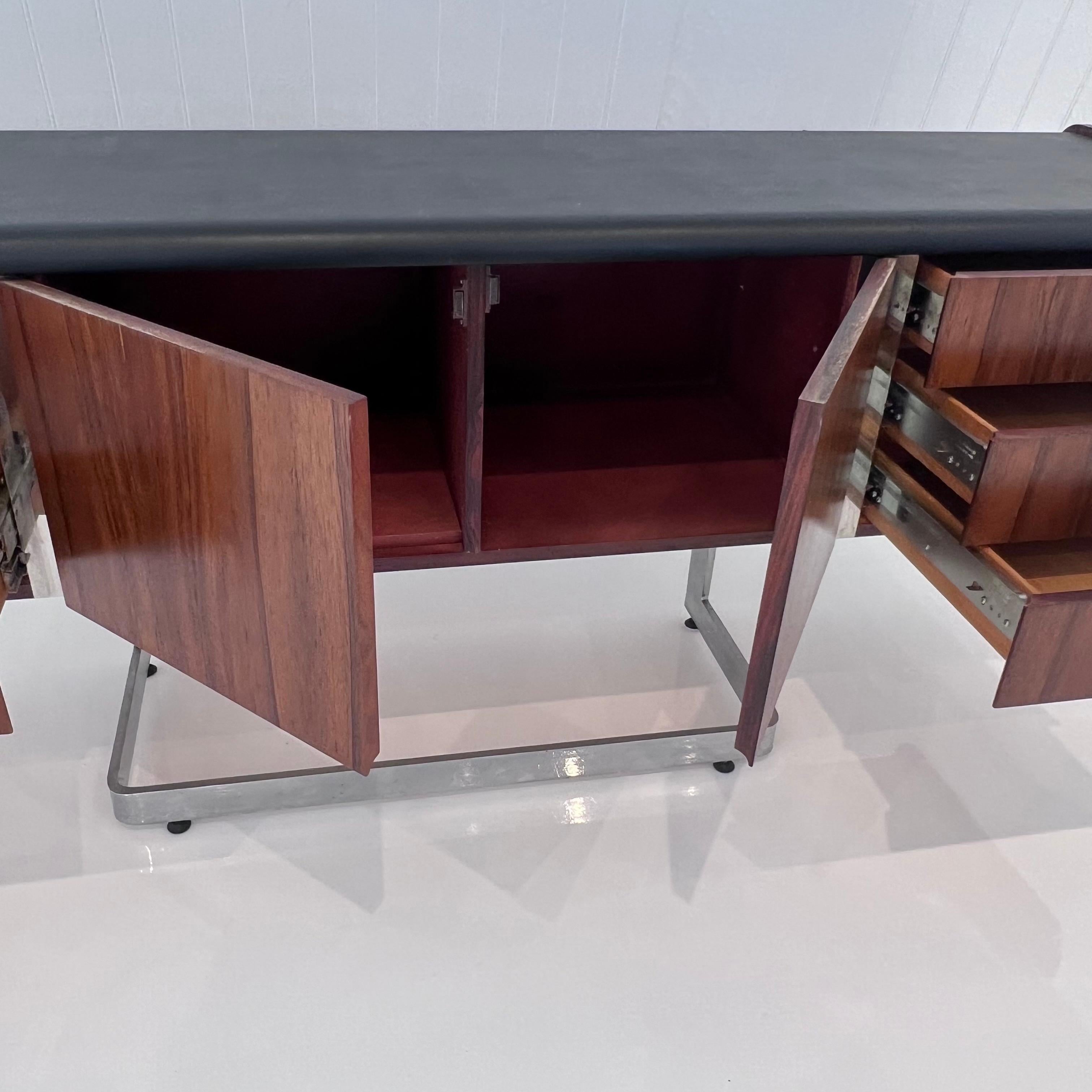 Rosewood and Chrome Floating Credenza by Ste. Marie & Laurent, 1970s Canada 7