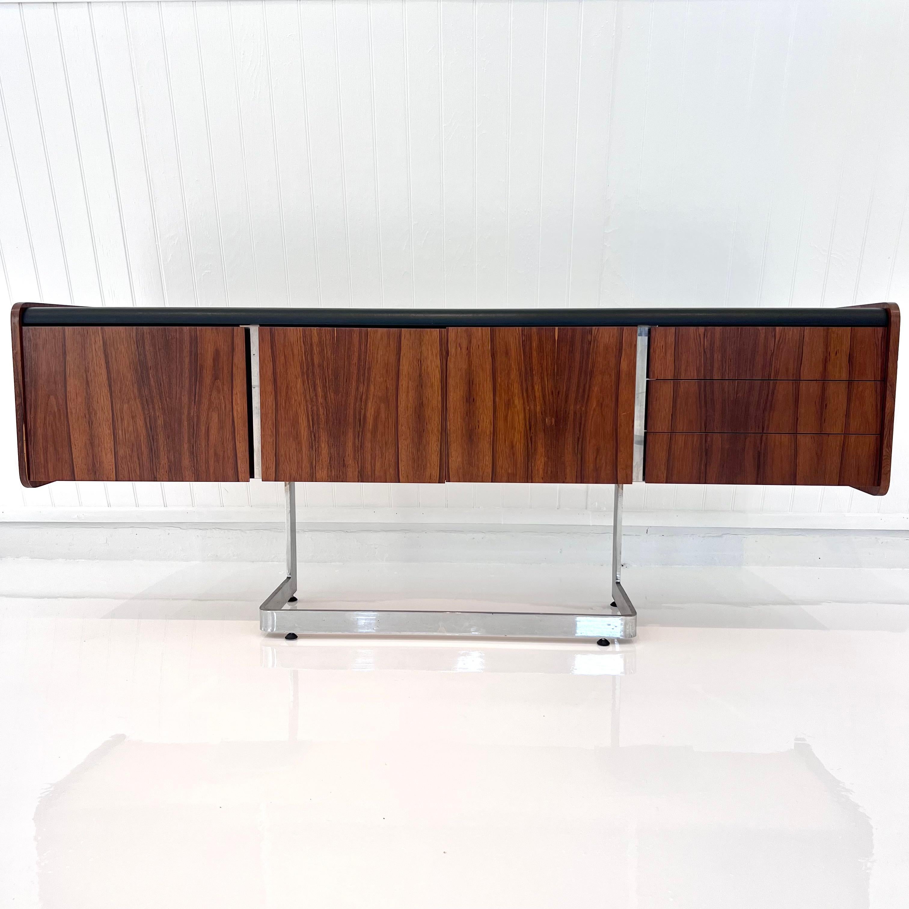 Rosewood and Chrome Floating Credenza by Ste. Marie & Laurent, 1970s Canada 10