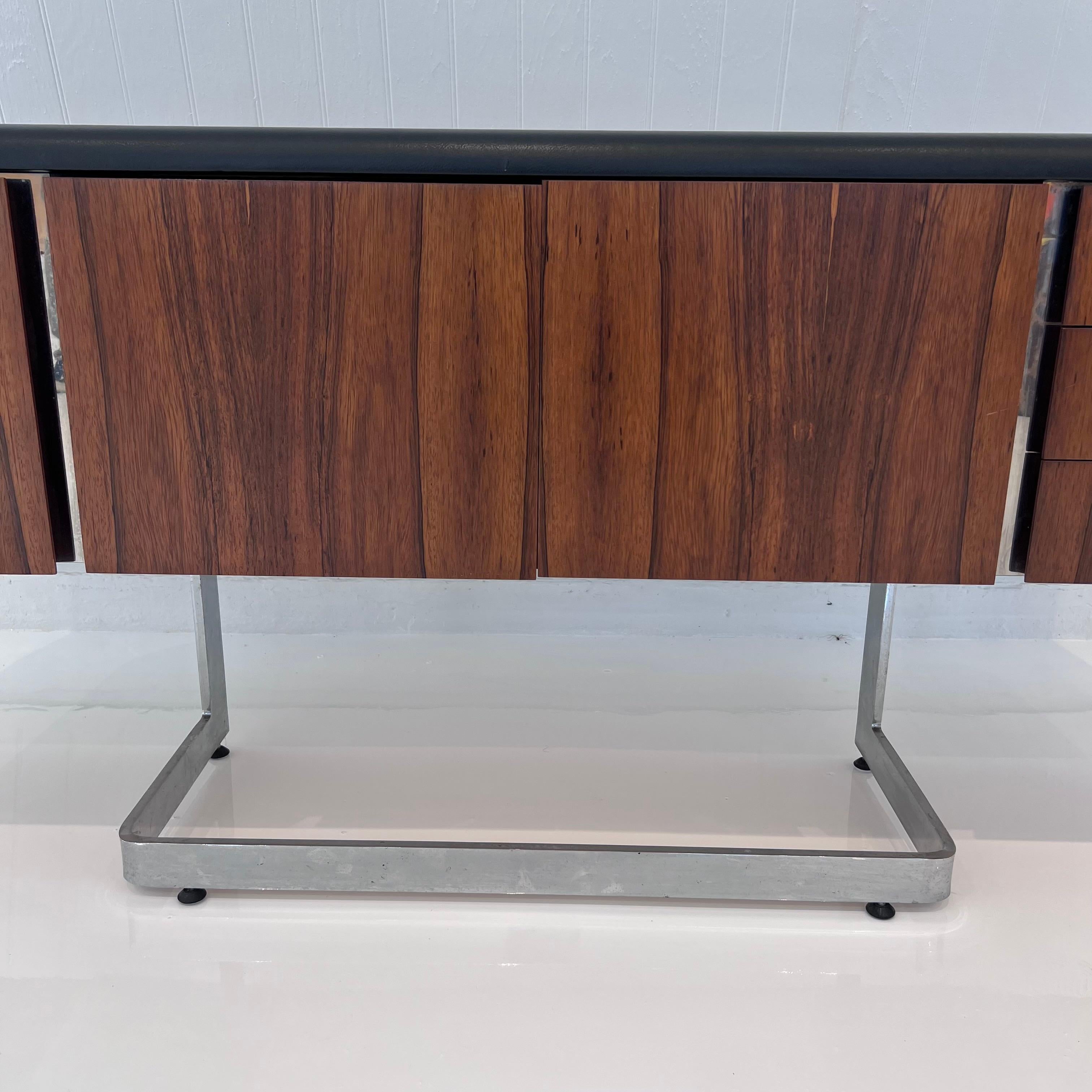 Rosewood and Chrome Floating Credenza by Ste. Marie & Laurent, 1970s Canada 1