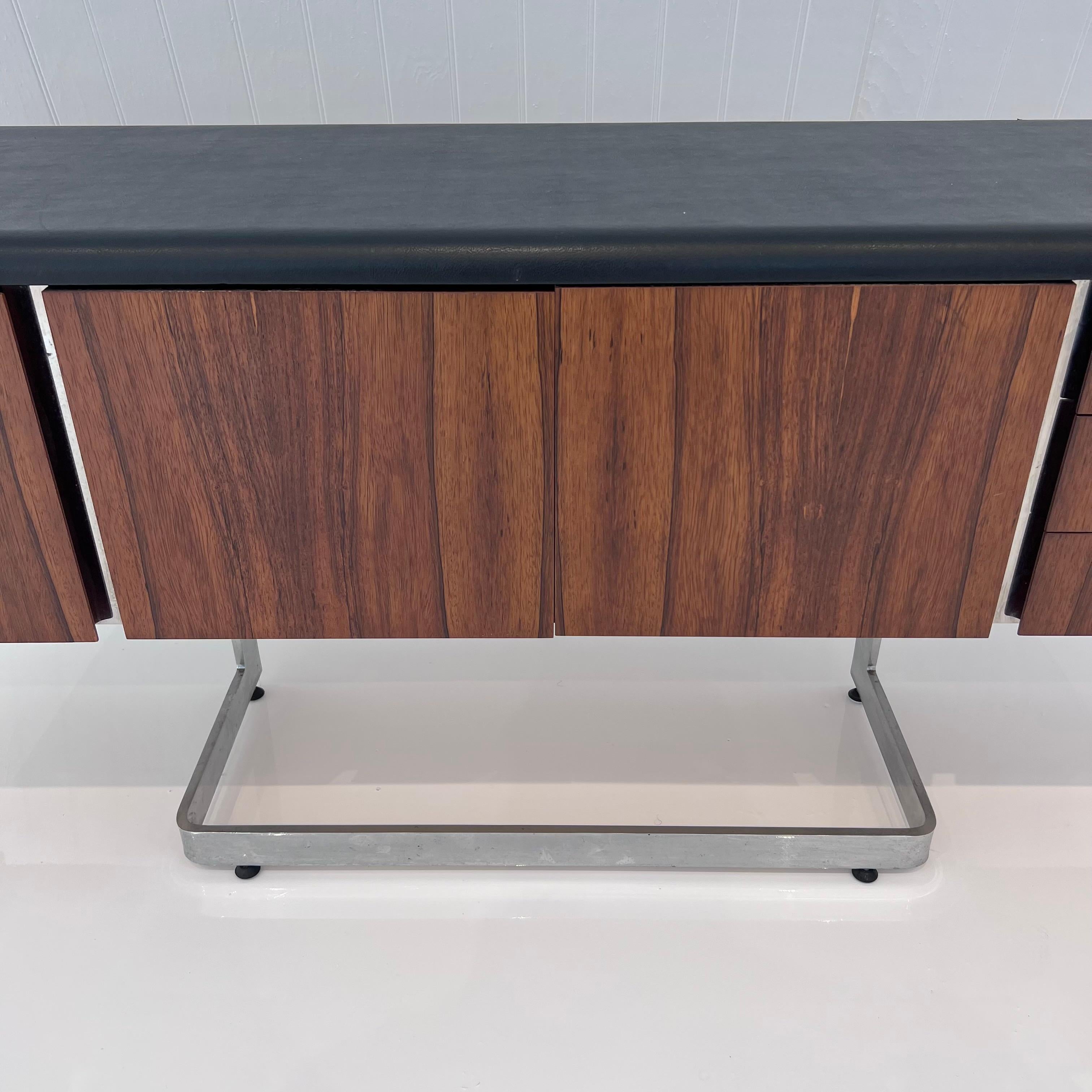 Rosewood and Chrome Floating Credenza by Ste. Marie & Laurent, 1970s Canada 2
