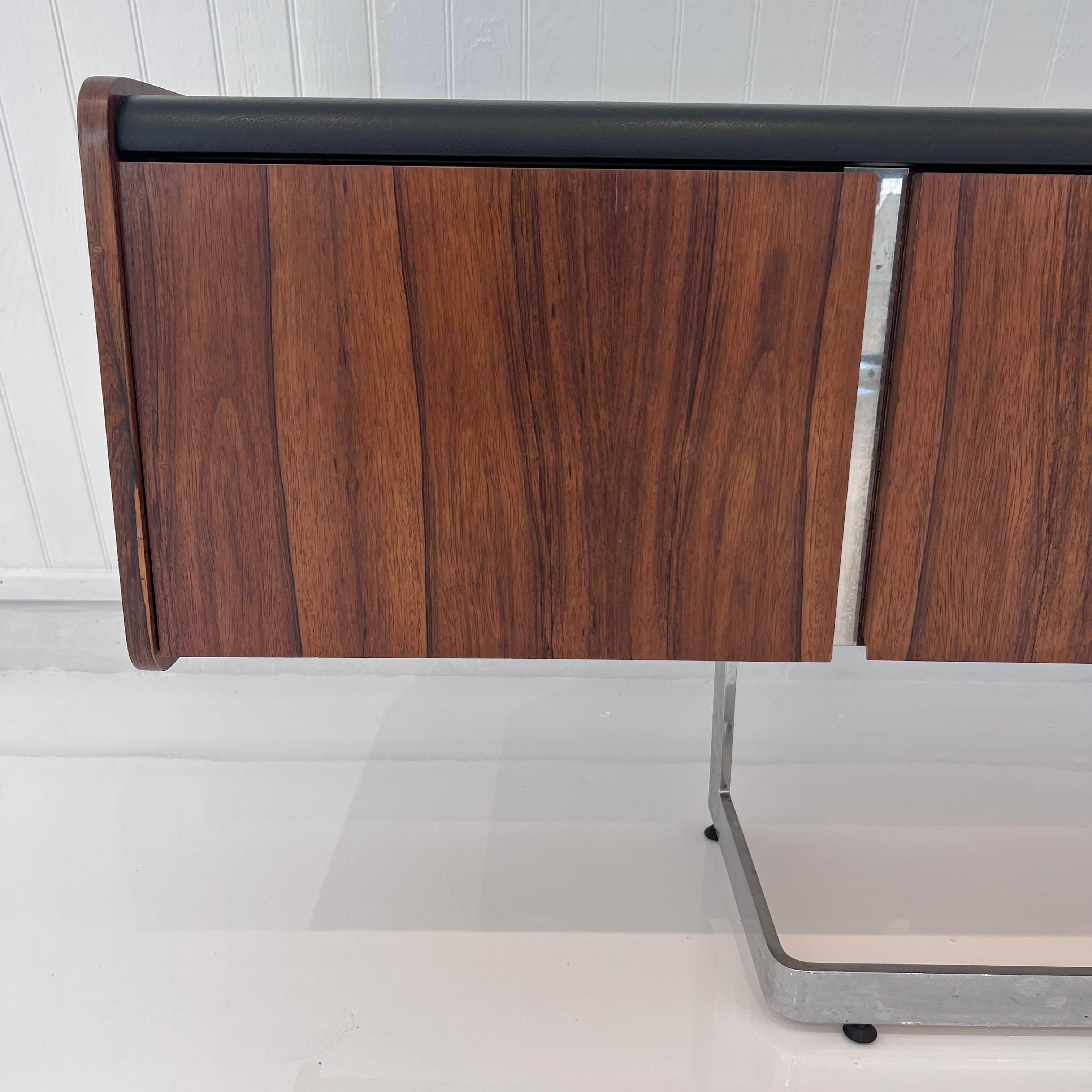 Rosewood and Chrome Floating Credenza by Ste. Marie & Laurent, 1970s Canada 3