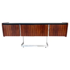 Rosewood and Chrome Floating Credenza by Ste. Marie & Laurent, 1970s Canada