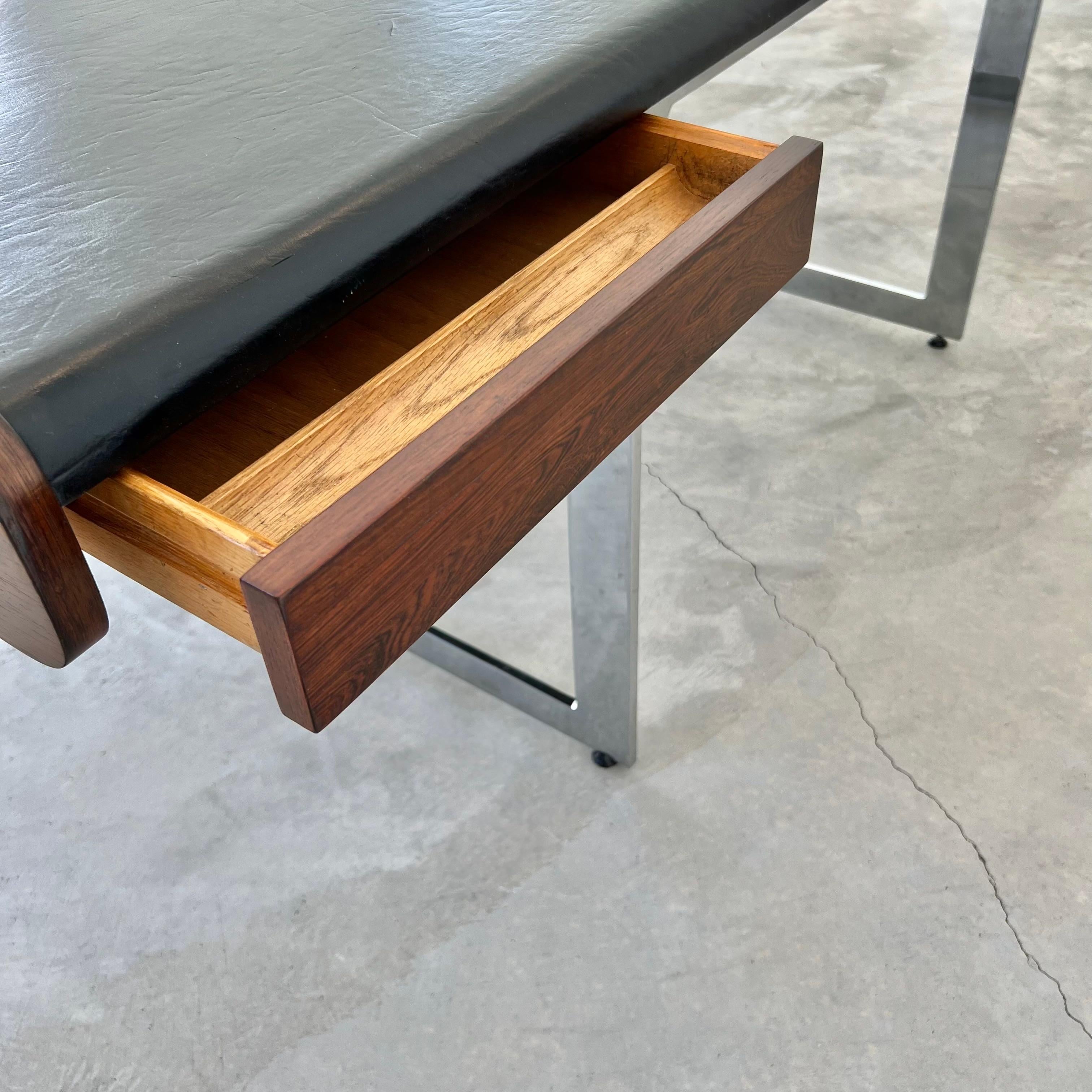 Rosewood and Chrome Floating Desk by Ste. Marie & Laurent, 1970s Canada 4