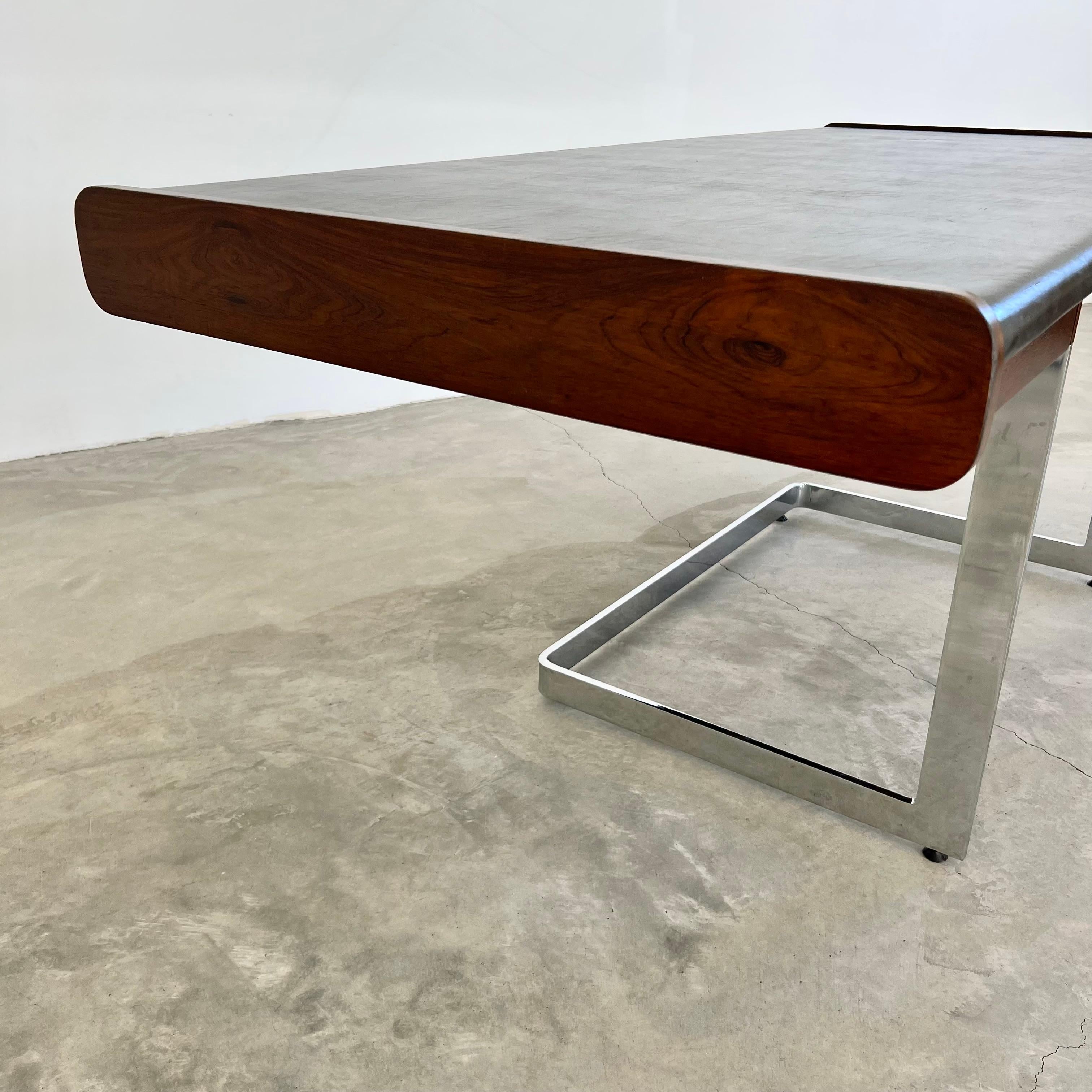 Rosewood and Chrome Floating Desk by Ste. Marie & Laurent, 1970s Canada 7