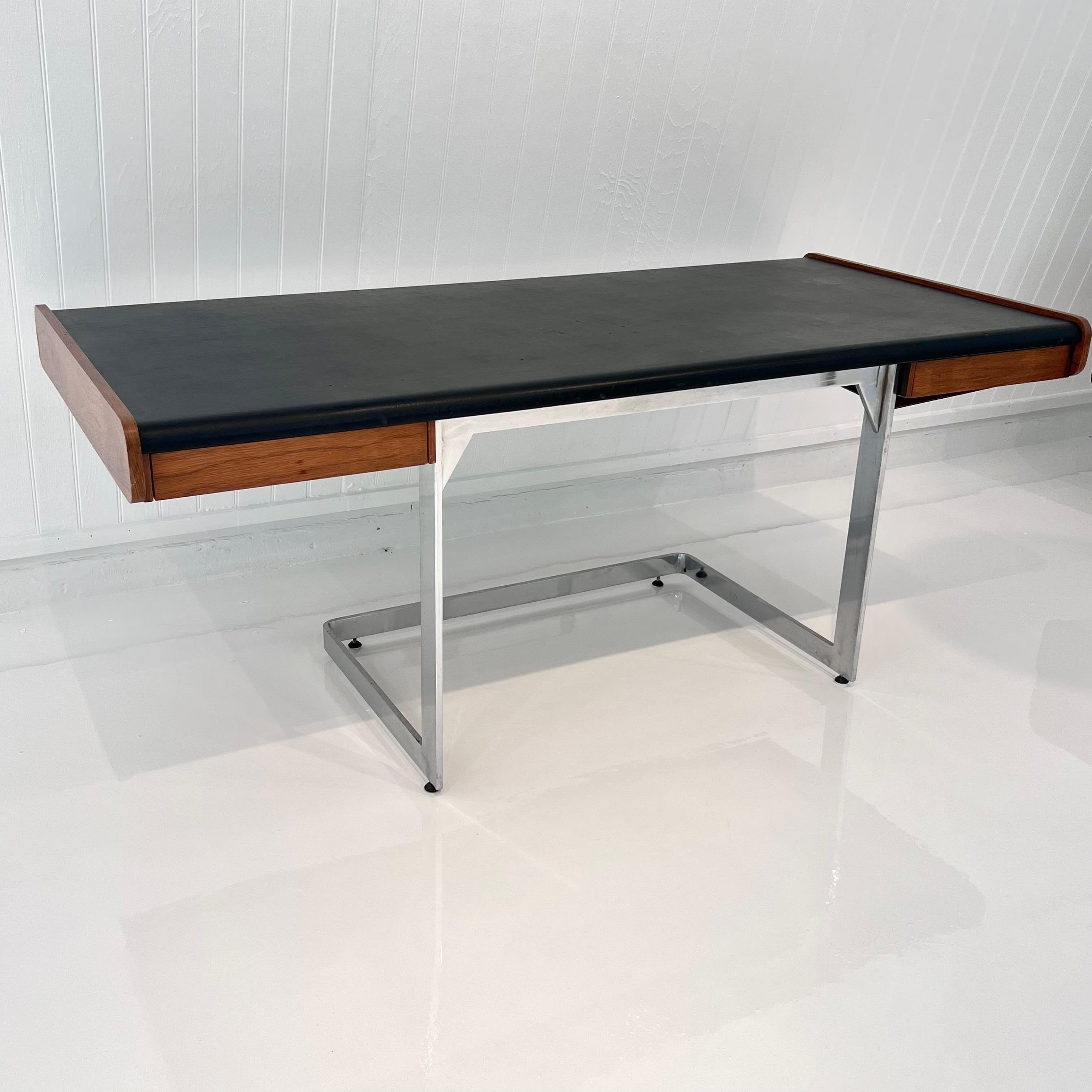 Rosewood and Chrome Floating Desk by Ste. Marie & Laurent, 1970s Canada 8