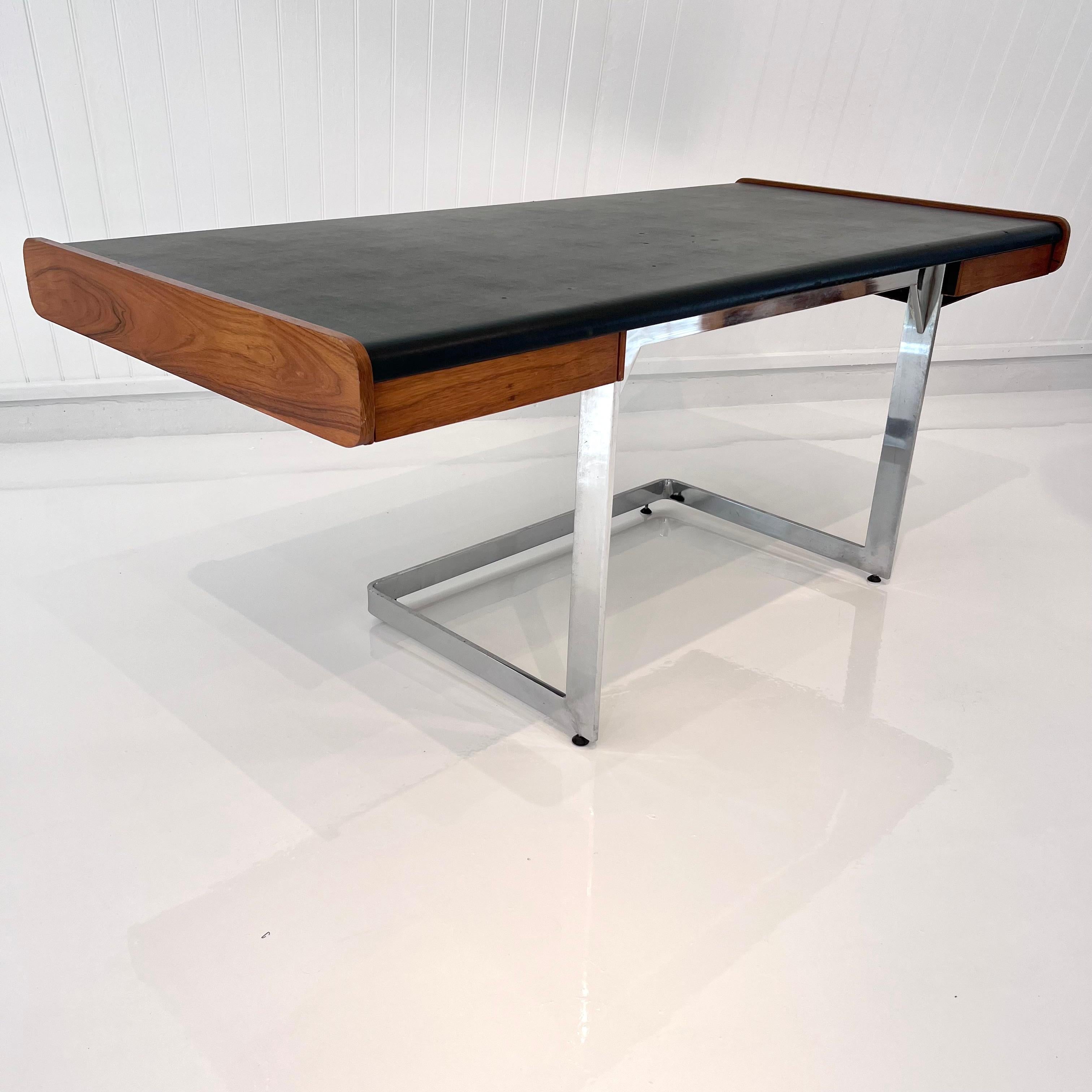 Rosewood and Chrome Floating Desk by Ste. Marie & Laurent, 1970s Canada 9