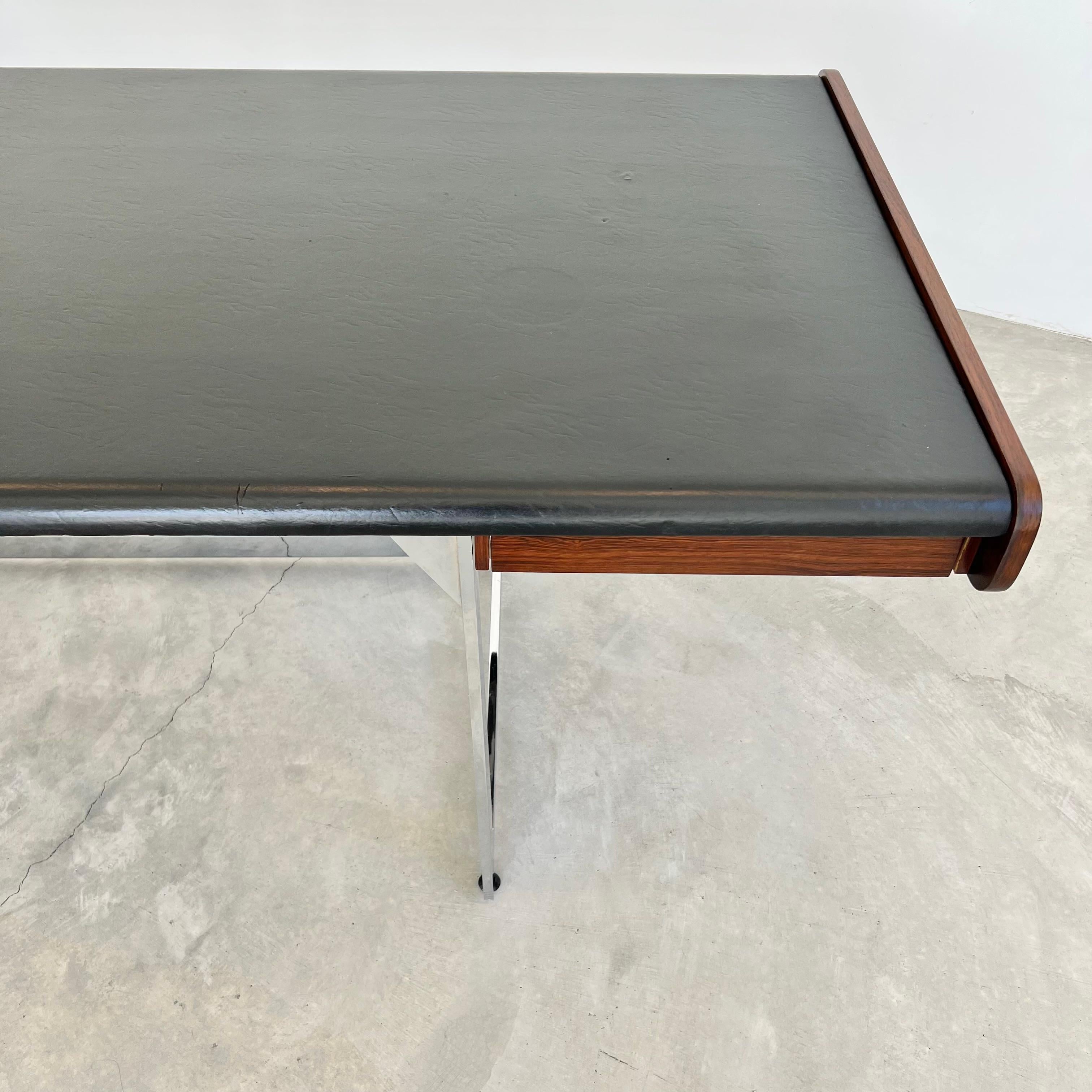 Rosewood and Chrome Floating Desk by Ste. Marie & Laurent, 1970s Canada 10