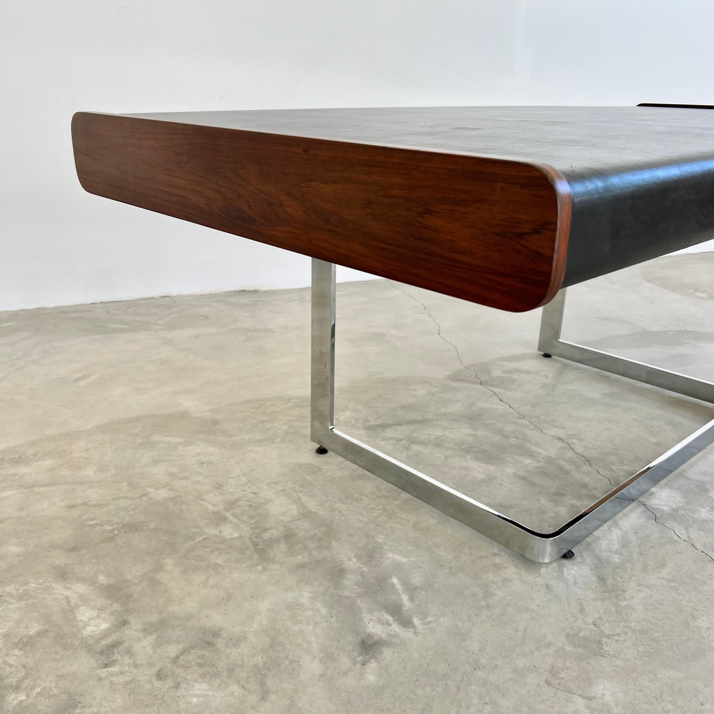 Rosewood and Chrome Floating Desk by Ste. Marie & Laurent, 1970s Canada 9