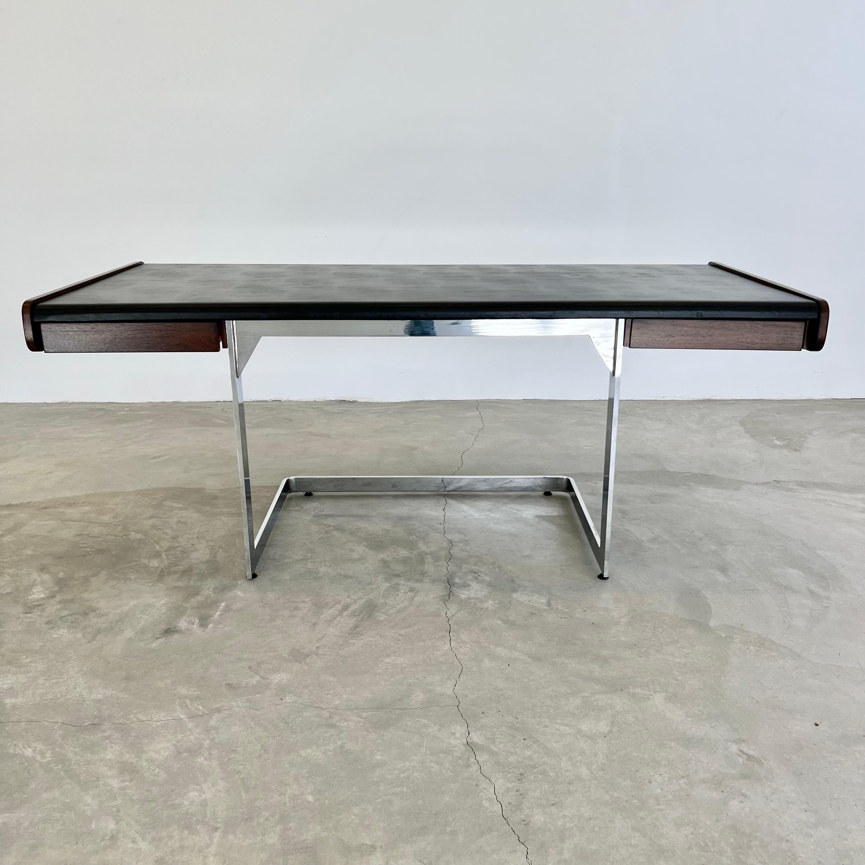 Late 20th Century Rosewood and Chrome Floating Desk by Ste. Marie & Laurent, 1970s Canada