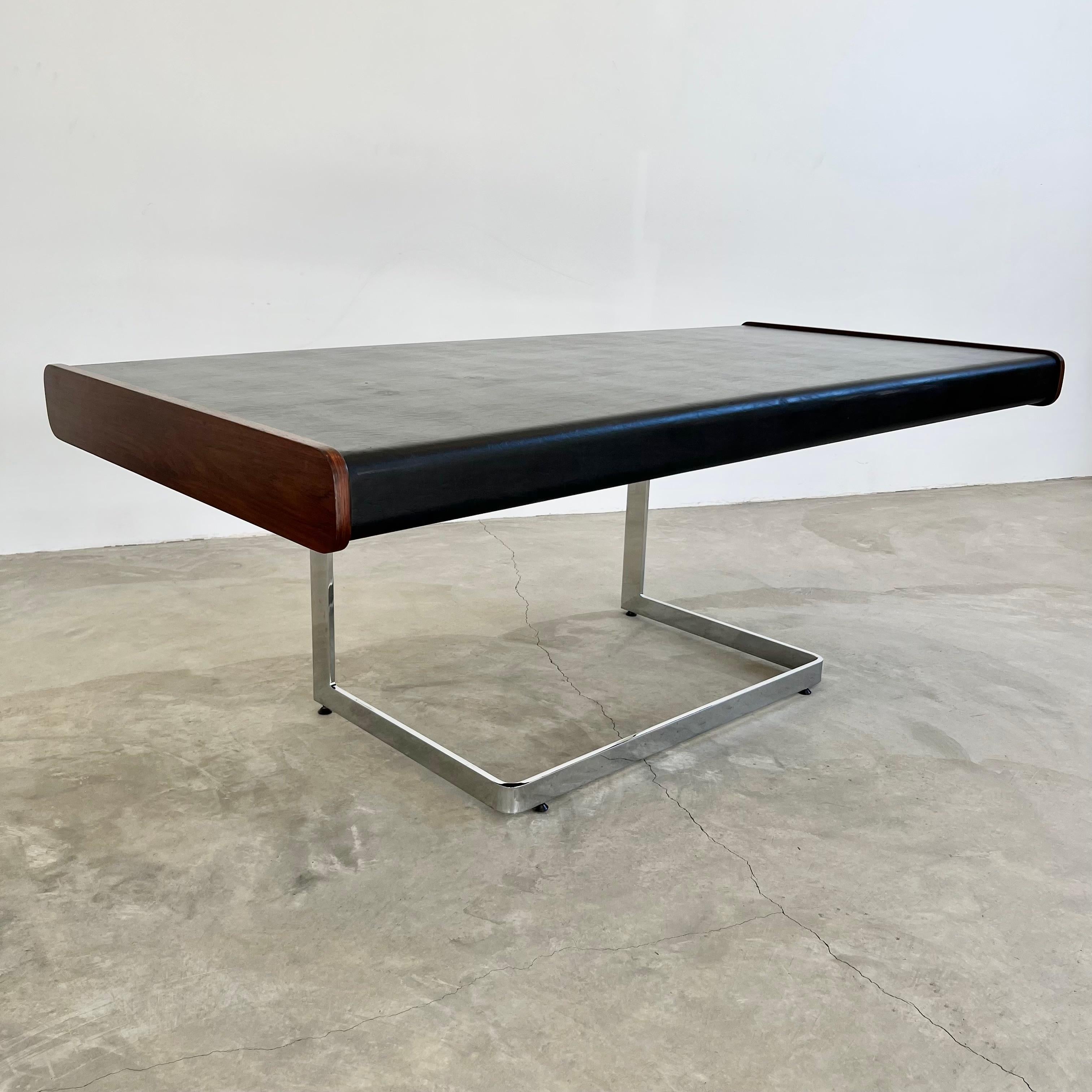 Rosewood and Chrome Floating Desk by Ste. Marie & Laurent, 1970s Canada 1