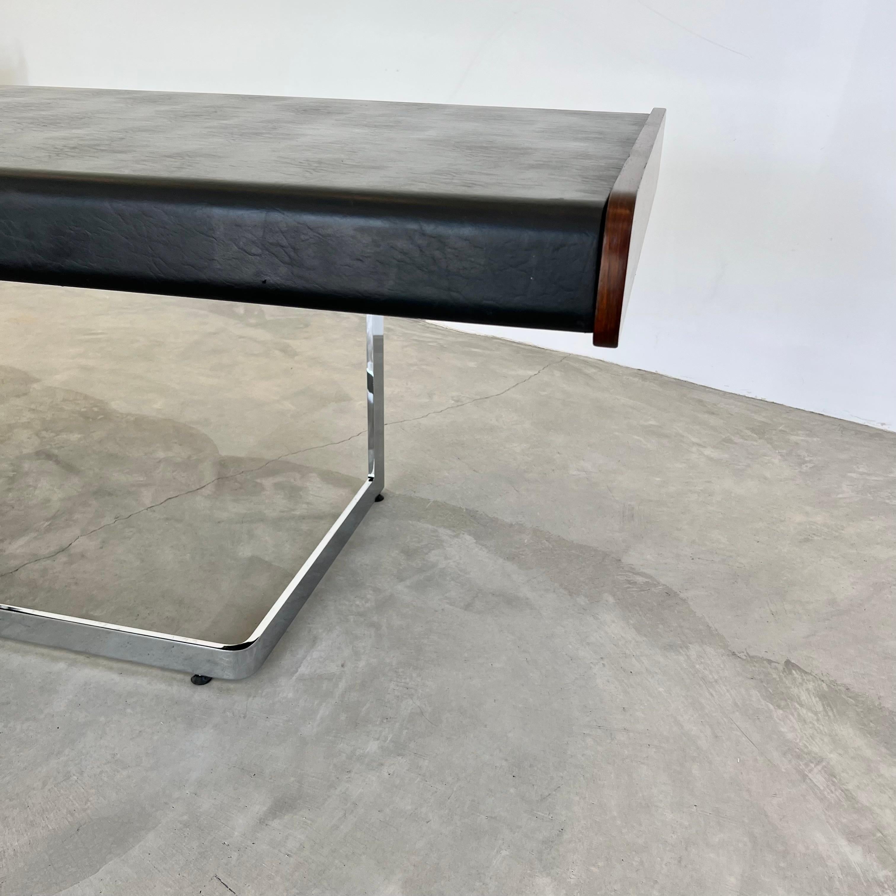 Rosewood and Chrome Floating Desk by Ste. Marie & Laurent, 1970s Canada 2
