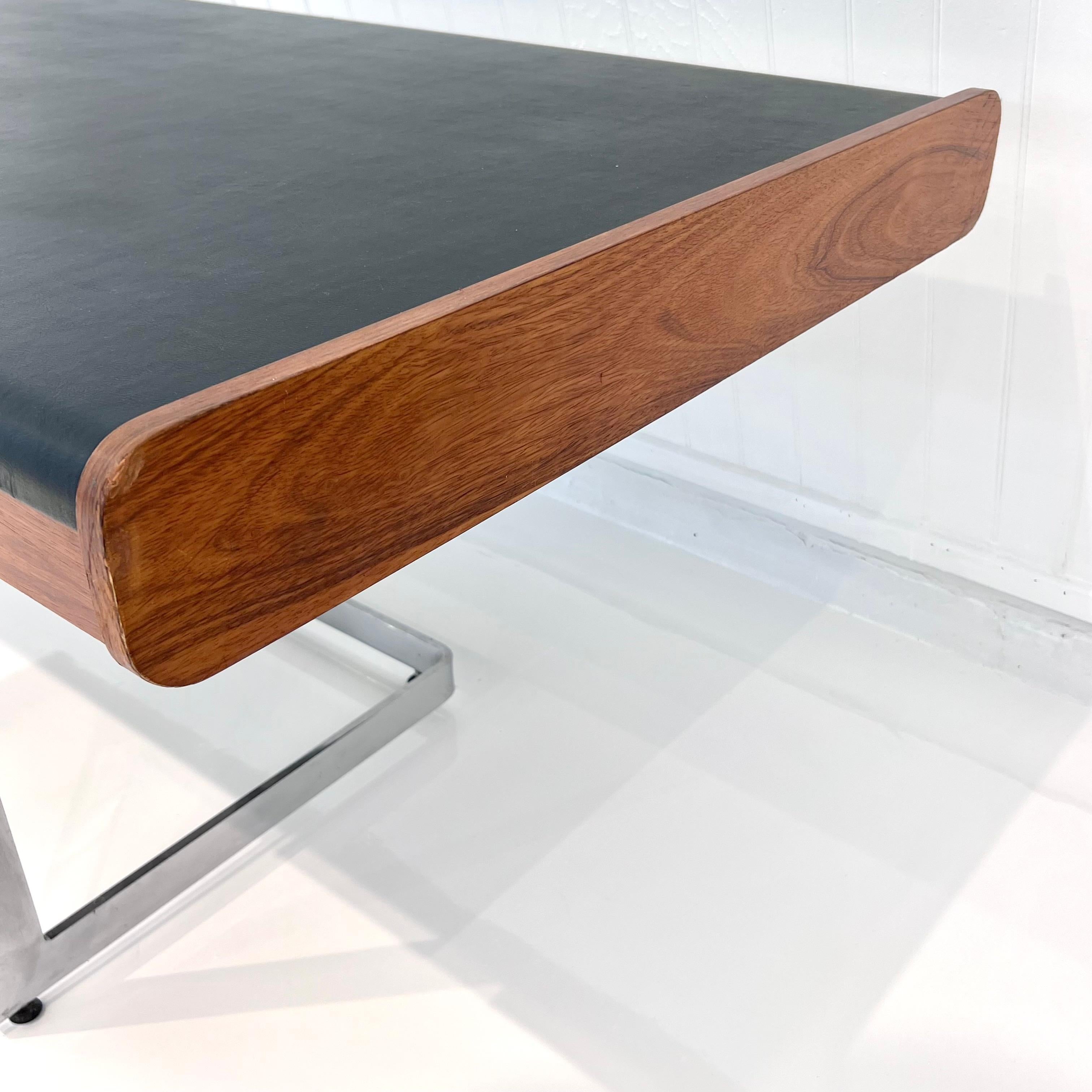 Rosewood and Chrome Floating Desk by Ste. Marie & Laurent, 1970s Canada 2