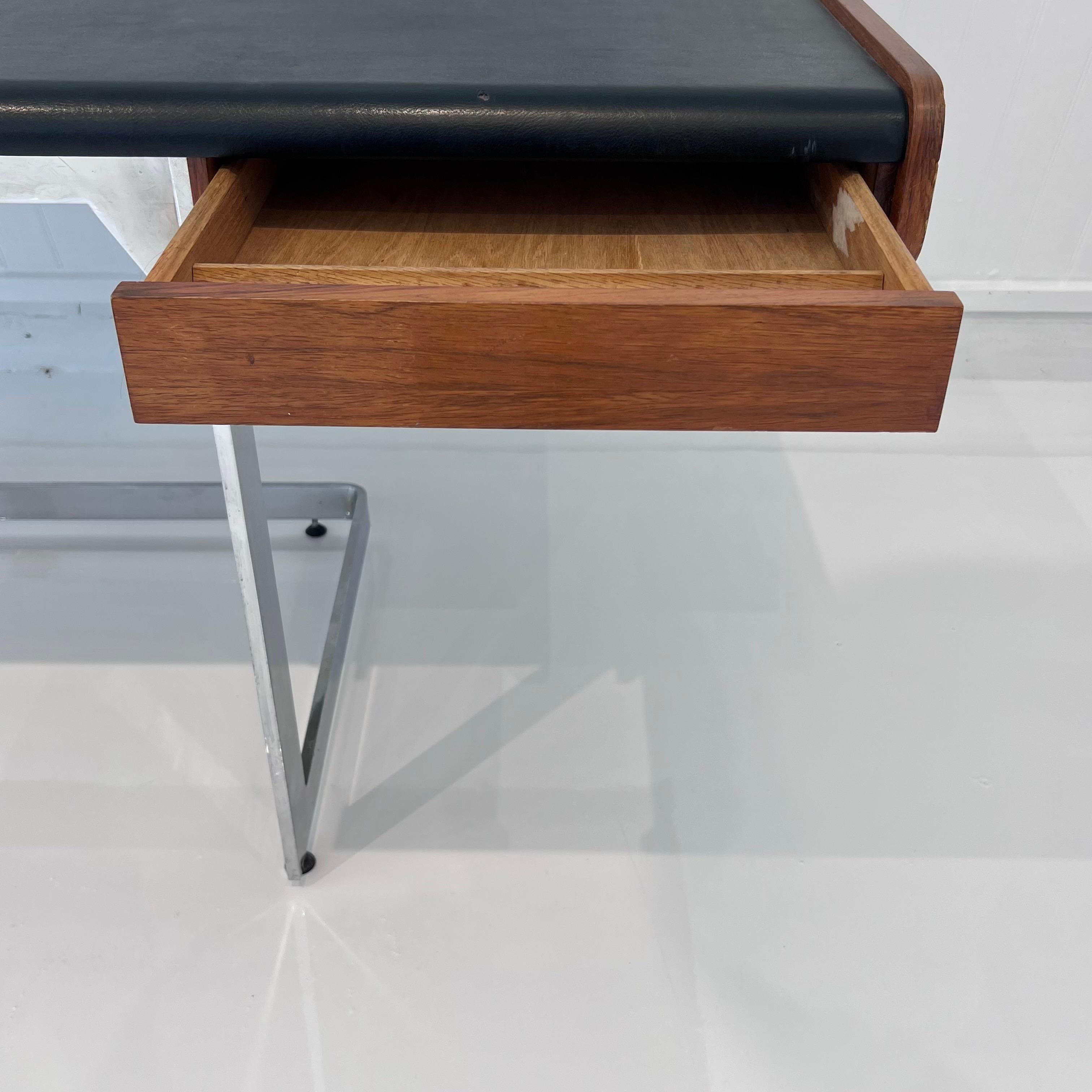 Rosewood and Chrome Floating Desk by Ste. Marie & Laurent, 1970s Canada 3