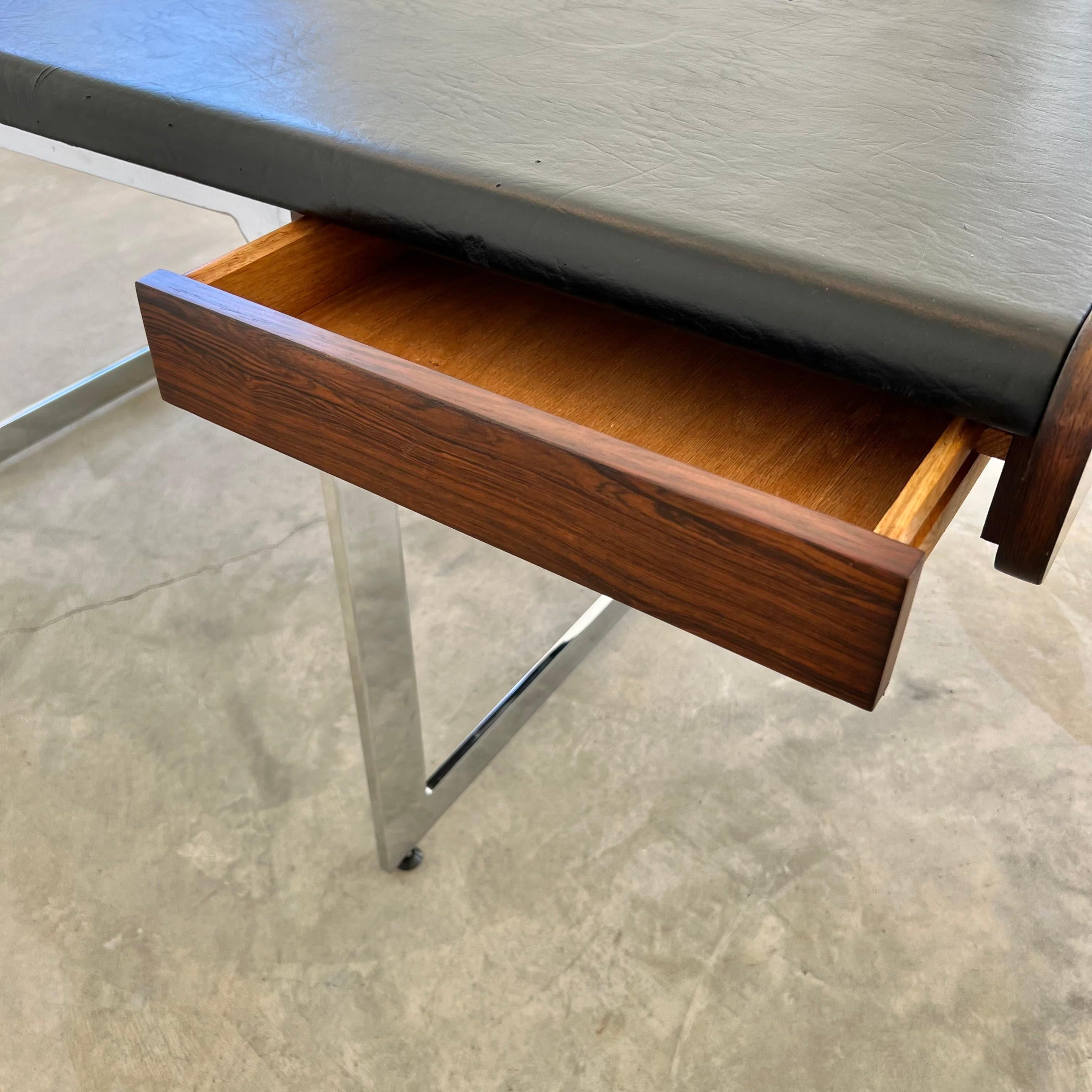 Rosewood and Chrome Floating Desk by Ste. Marie & Laurent, 1970s Canada 3