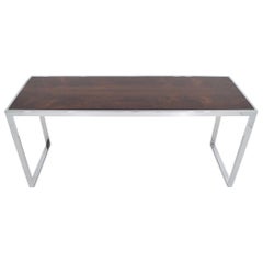 Rosewood and Chrome Frame Console