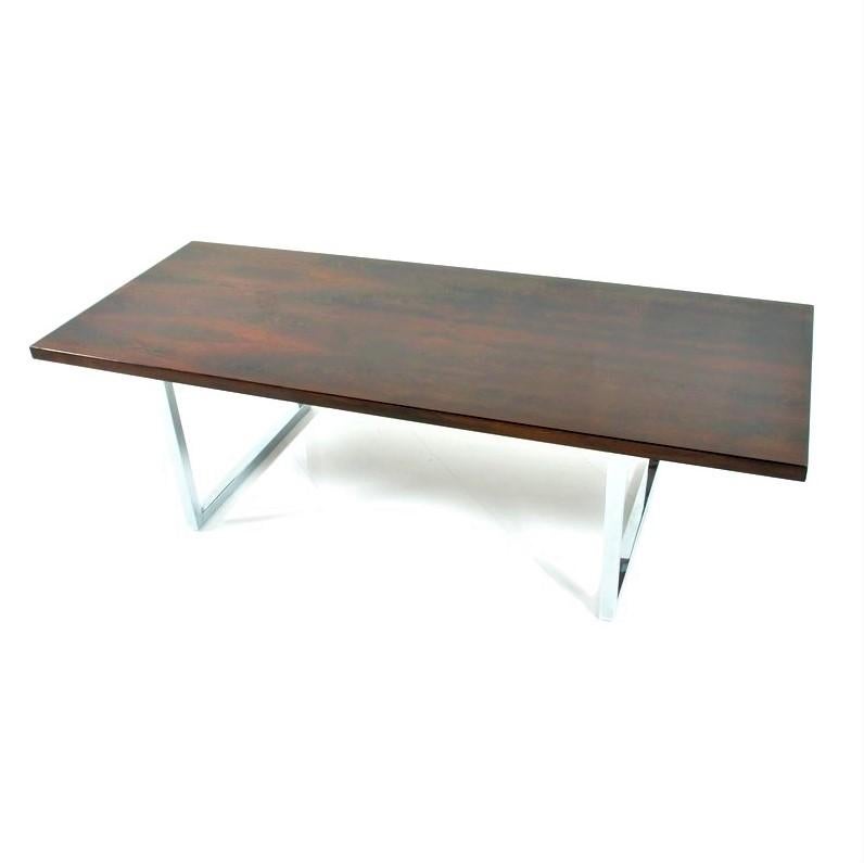 Rosewood and chrome coffee table Danish design 1960's. Nice contrast, in the spirit of 