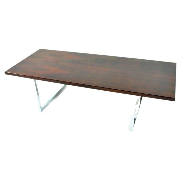 Rosewood and Chrome lounge table  For Sale