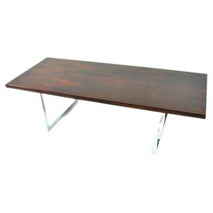 Loungetisch aus Rosenholz und Chrom 