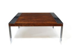 Rosewood and Chrome Mid-century Coffee Table