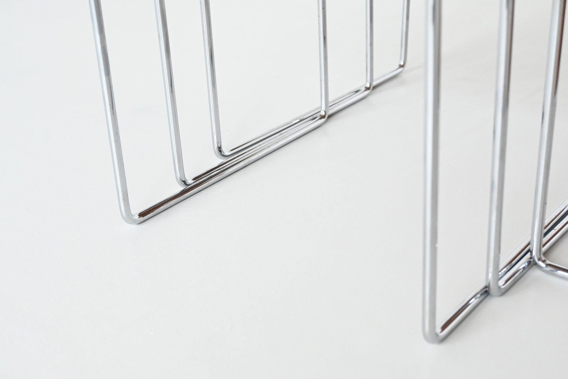 Rosewood and Chrome Nesting Tables Set the Netherlands, 1960 3