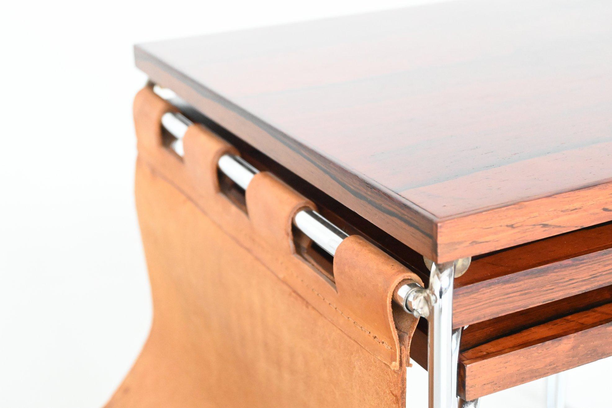 Rosewood and Chrome Nesting Tables Set the Netherlands, 1960 2