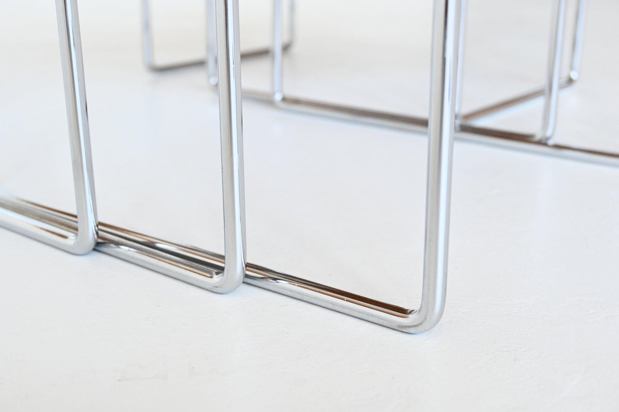 Rosewood and Chrome Nesting Tables, the Netherlands, 1960 6