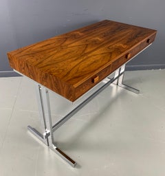 Rosewood and Chrome George Petersons Petite Midcentury Writing Desk