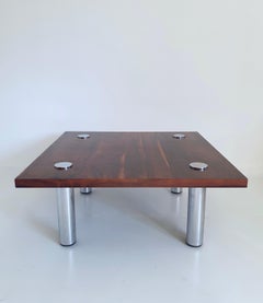Rosewood and Chrome Side Table by Pieff, England, circa 1970 (2 of 2 available)