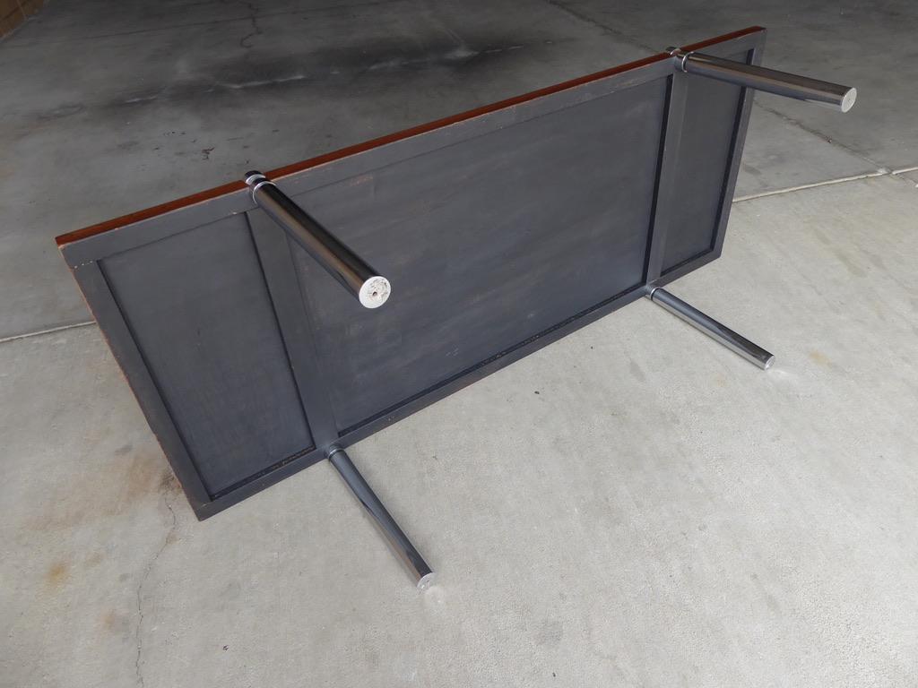 Rosewood & Chromed Metal Coffee Table, circa 1970s For Sale 4
