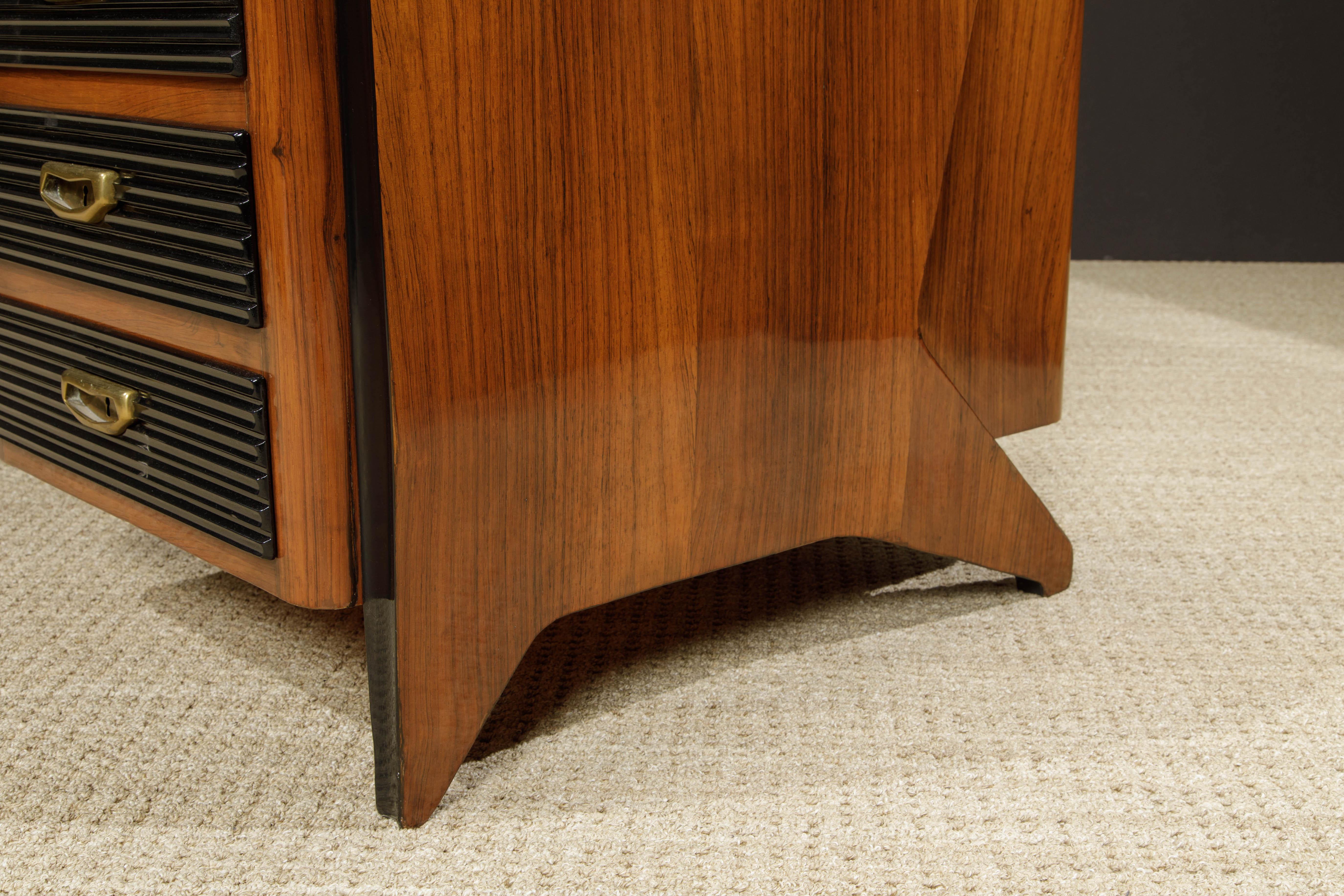 Rosewood and Ebonized Italian Modernist Desk Attr to Osvaldo Borsani, 1950s 6