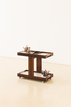 Carrello da bar in palissandro e formica, Celina Decorações, 1960, metà del secolo scorso, Brasile