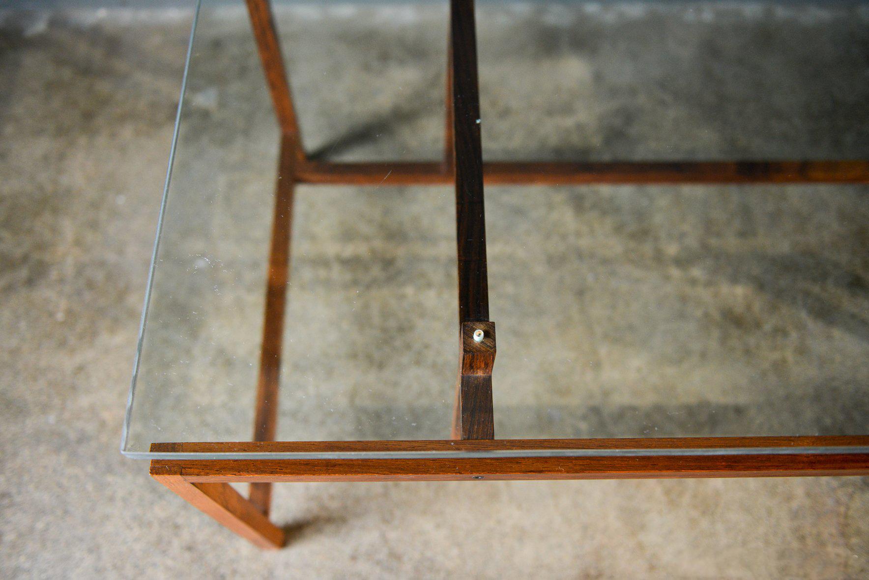 Danish Rosewood and Glass Coffee Table by Henning Norgaard, circa 1965