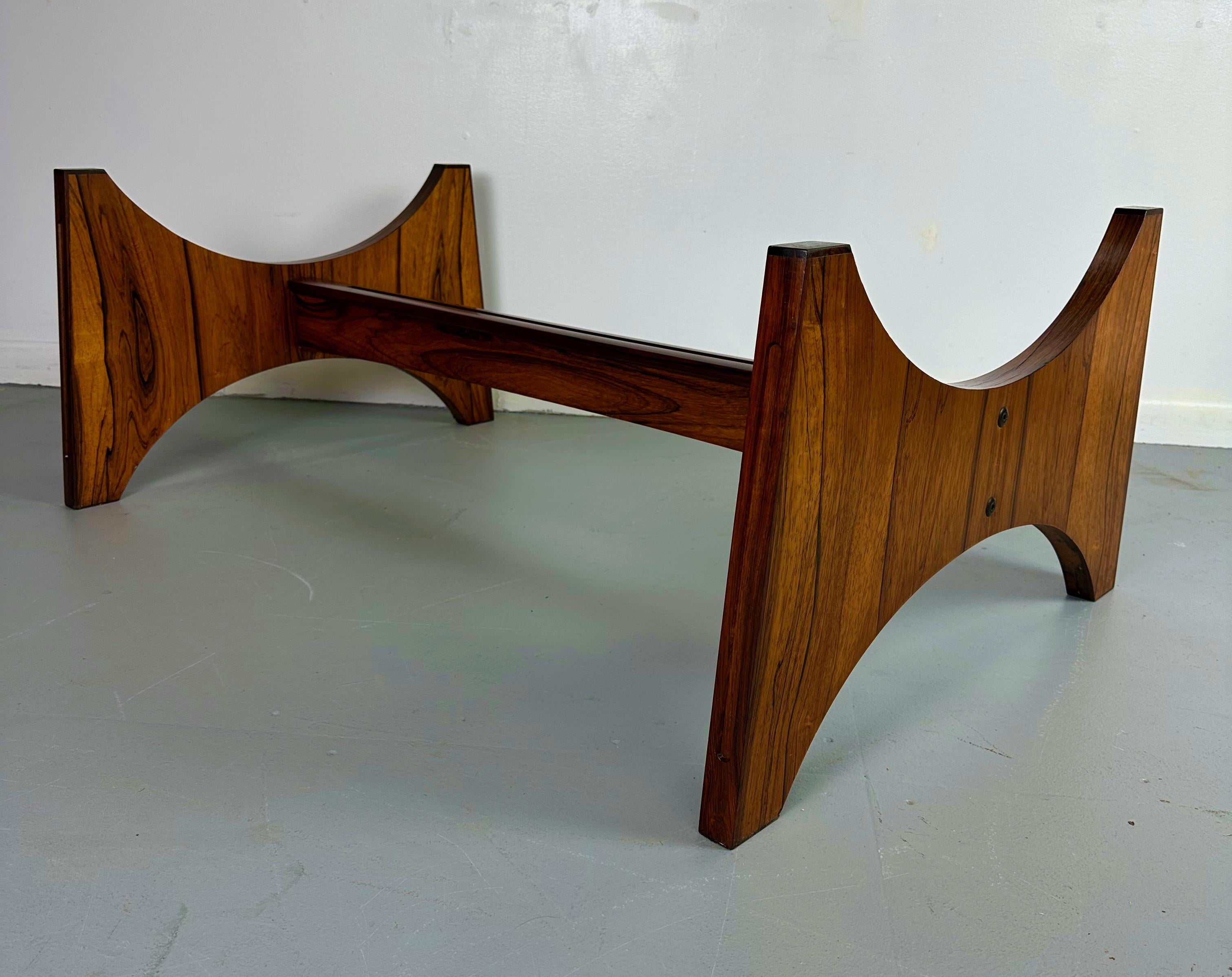 20th Century Mid Century Rosewood & Glass Large Rectangular Coffee Table by Torpe of Norway 