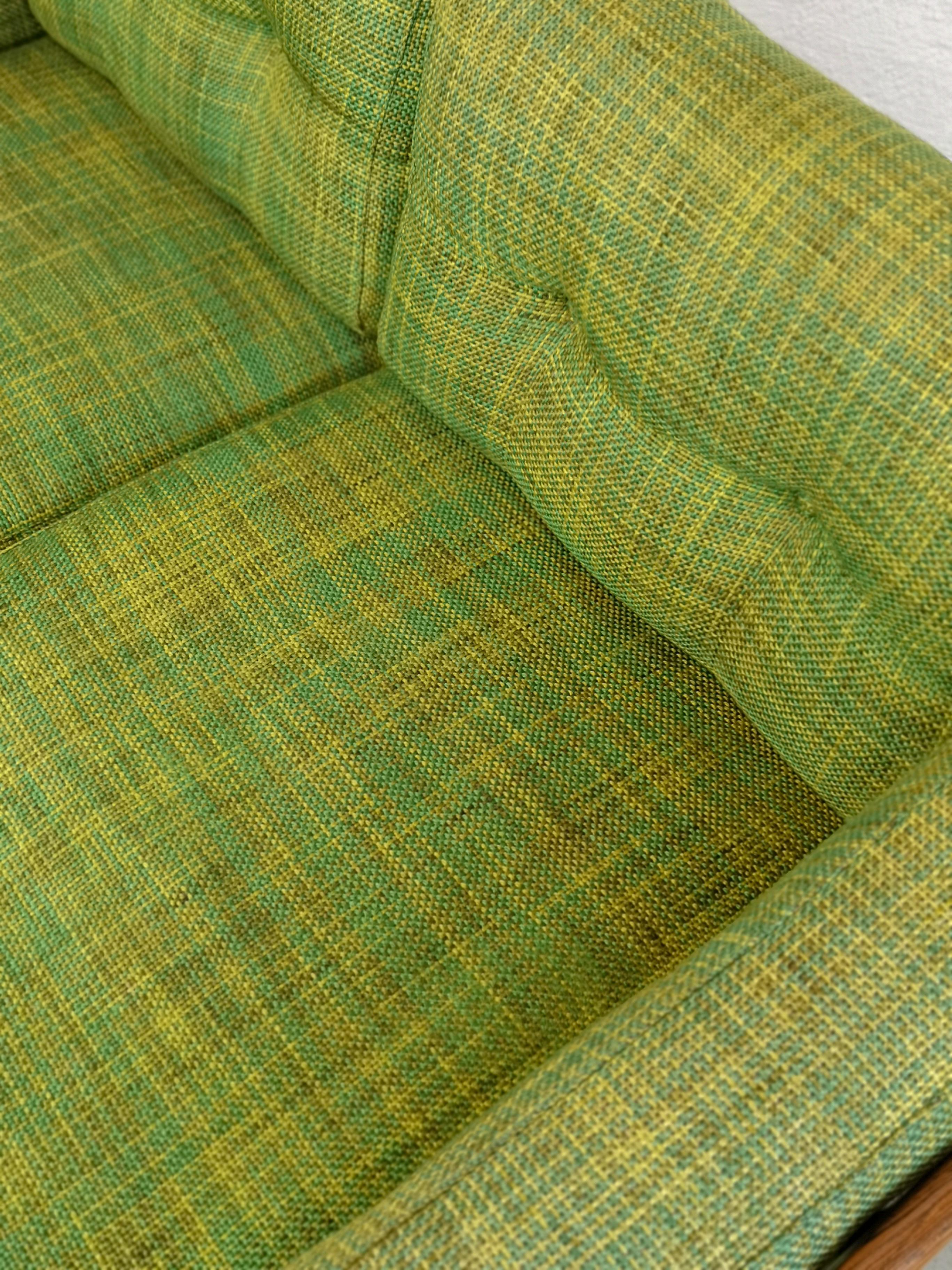 Midcentury Rosewood and Green Cushions Sofa "Monte Carlo", Sweden