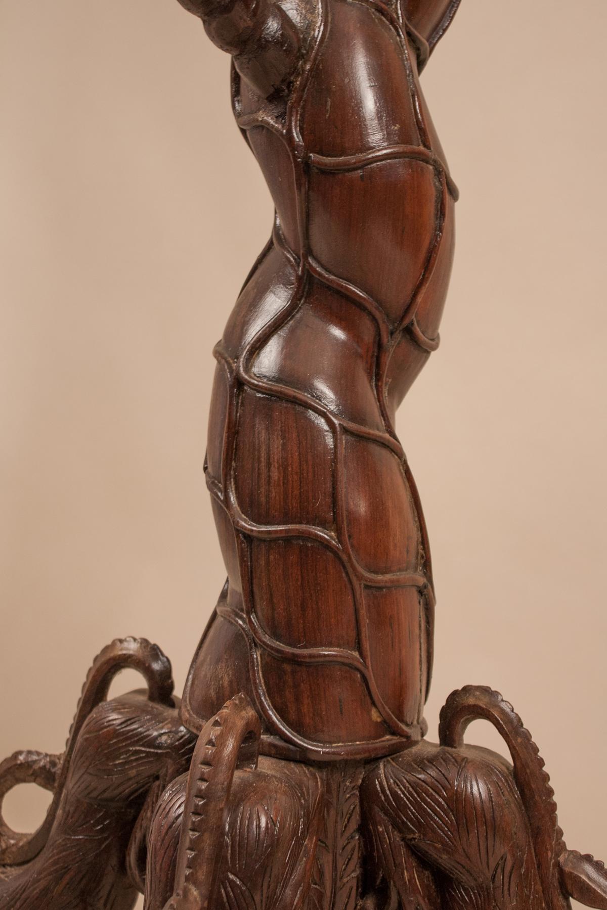 Indian Rosewood and Horn Hat or Coat Stand