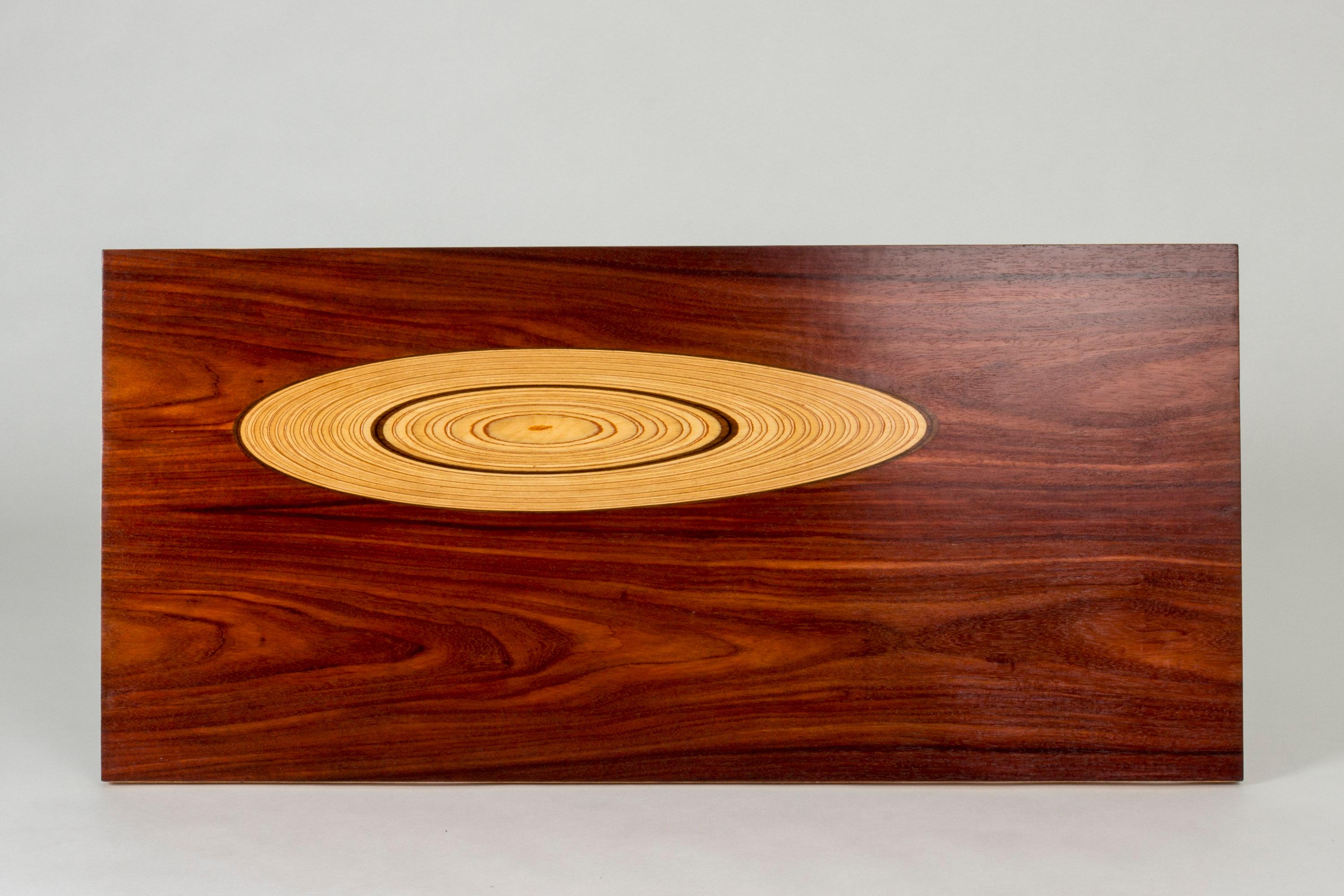 Scandinavian Modern Rosewood and Inlaid Wood Coffee Table by Tapio Wirkkala for Asko For Sale