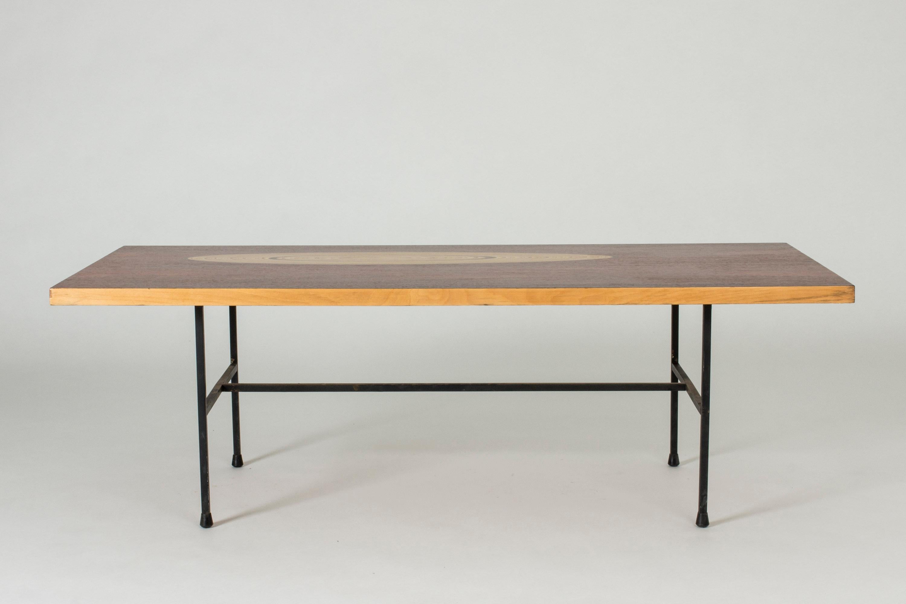 Finnish Rosewood and Inlaid Wood Coffee Table by Tapio Wirkkala for Asko For Sale