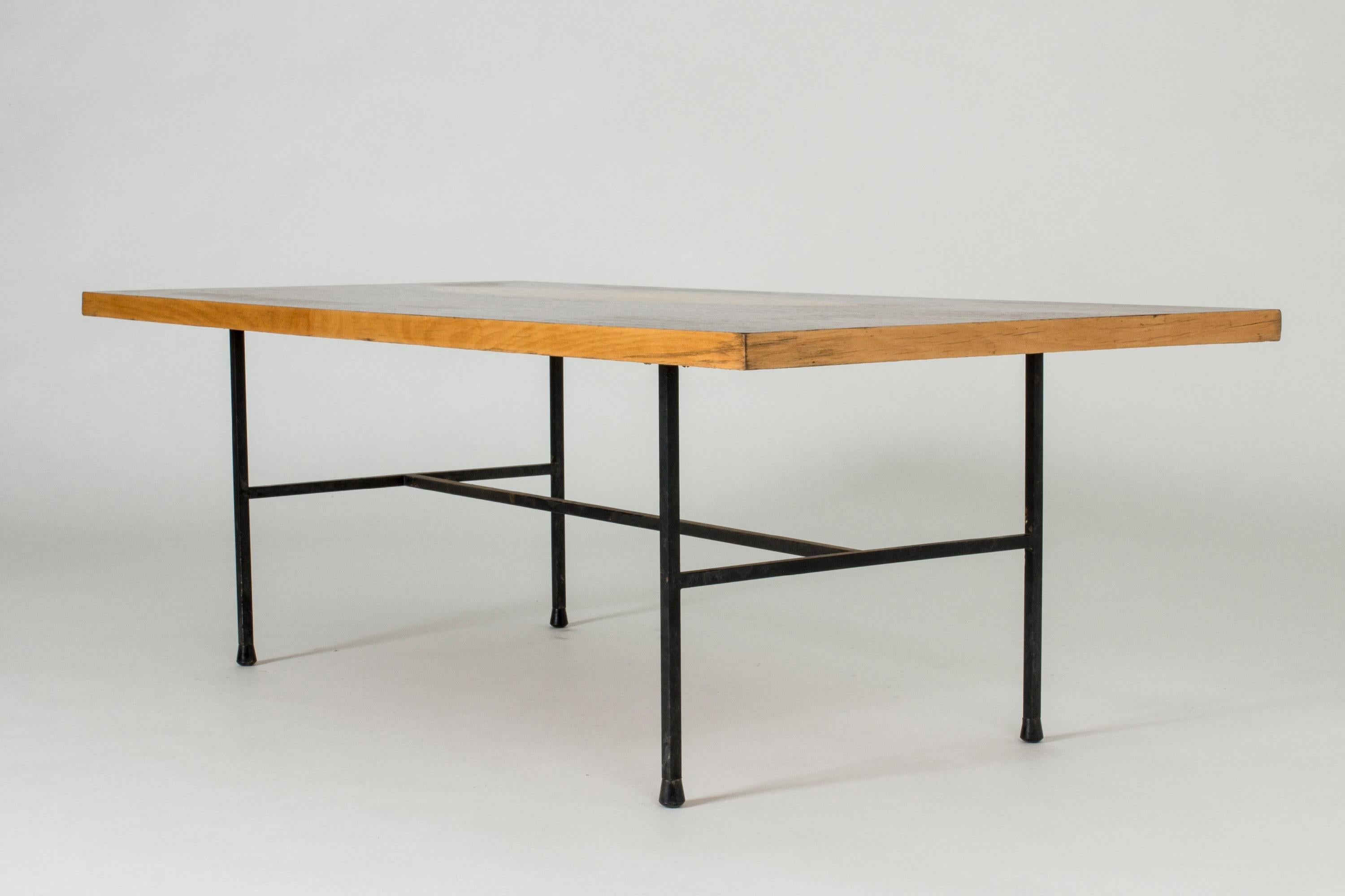 Laminated Rosewood and Inlaid Wood Coffee Table by Tapio Wirkkala for Asko For Sale