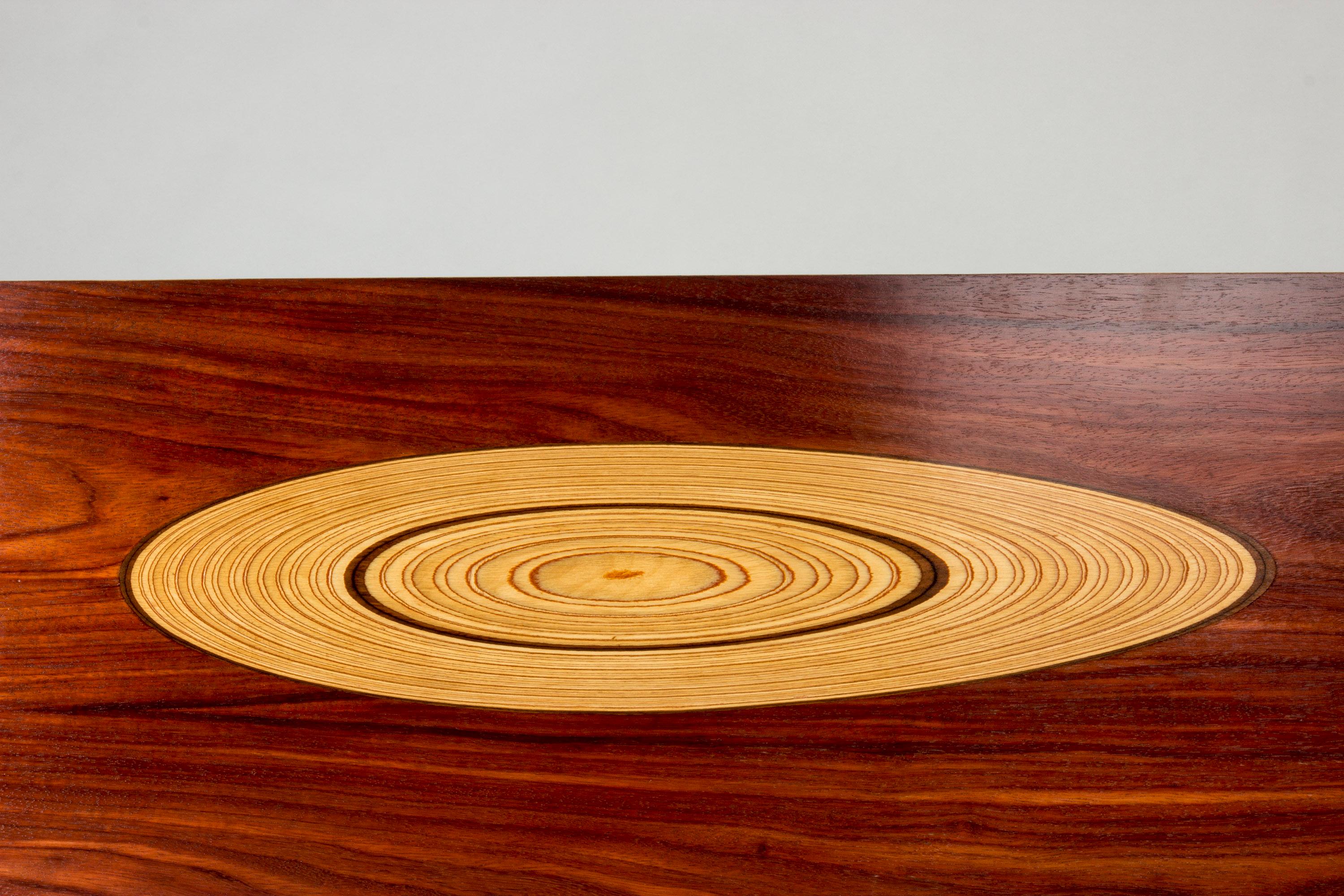 Mid-20th Century Rosewood and Inlaid Wood Coffee Table by Tapio Wirkkala for Asko For Sale